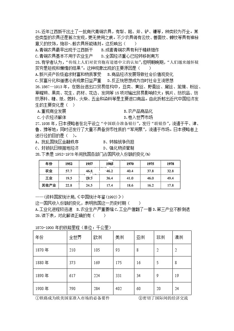 四川省仁寿县四校联考2020-2021学年高一下学期6月月考文综历史试题第1页