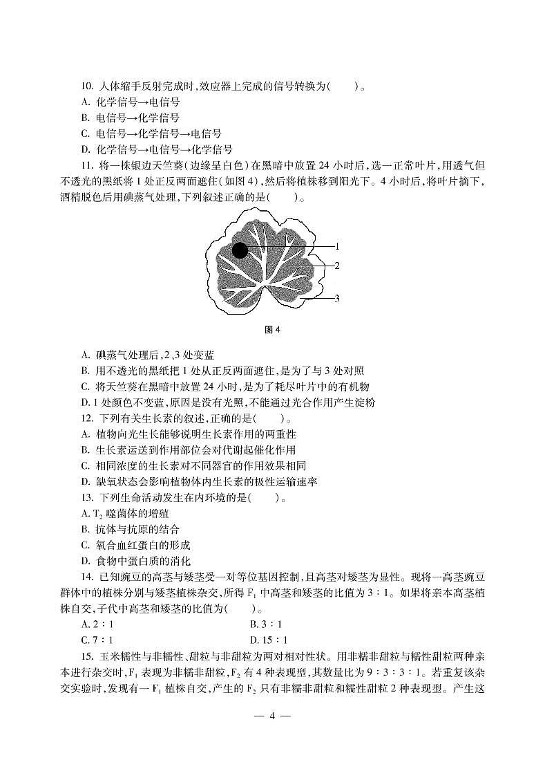 2018下半年国家教师资格证【初中】生物真题试卷+答案第3页