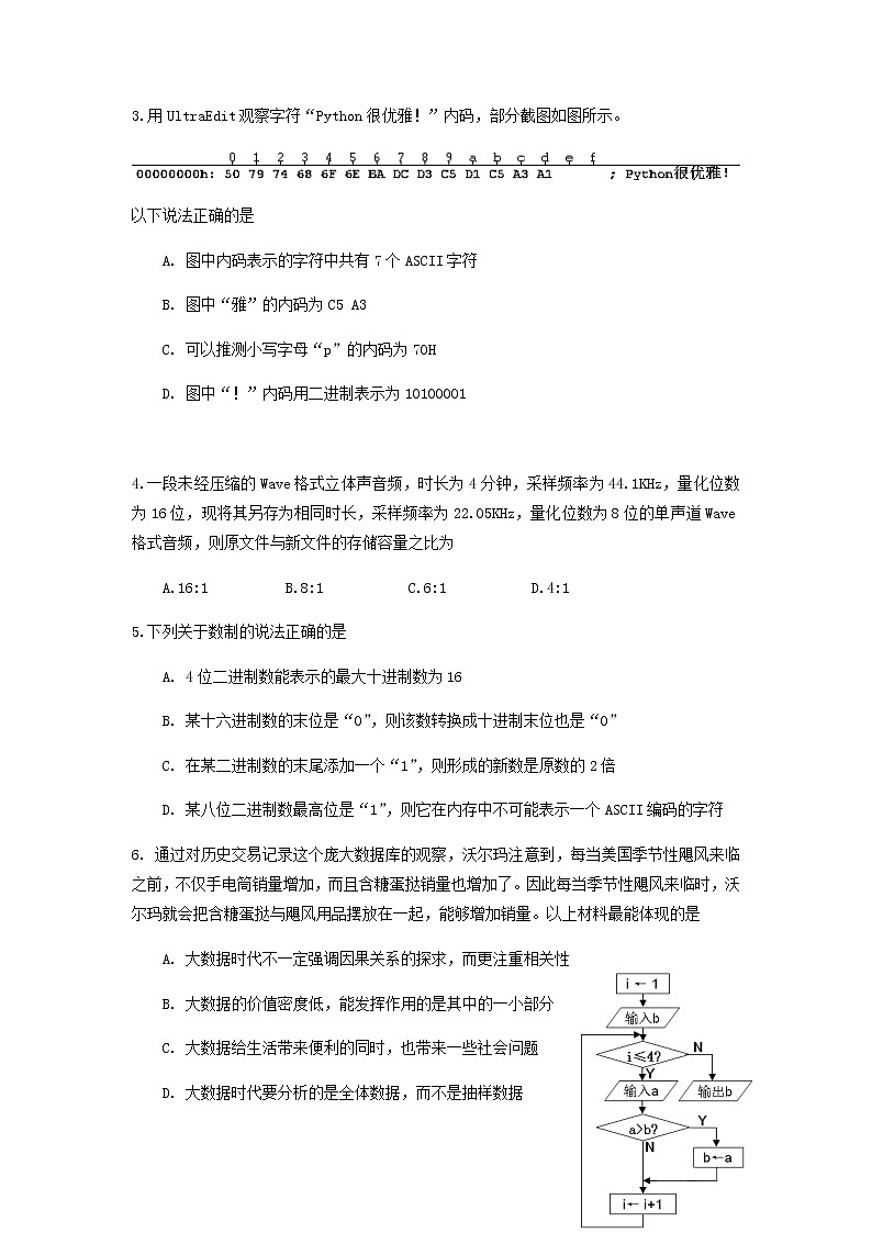 浙江省浙北G2（湖州中学、嘉兴一中）2021-2022学年高二上学期期中联考技术试题含答案第2页
