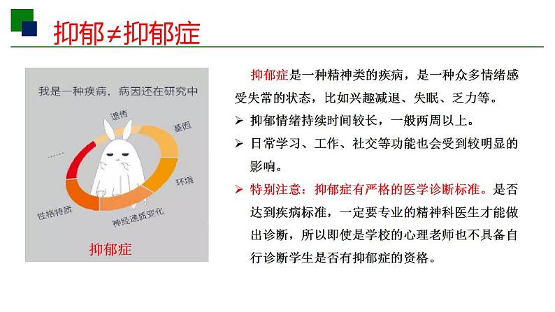 一起聊聊“抑郁”和“抑郁症”主题班会课件（共34张ppt）2021-2022学年八年级下学期第5页