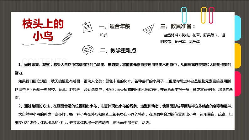 小学课后服务美术社团活动课件《枝头上的小鸟》02