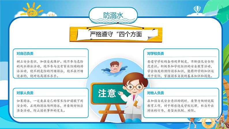 中小学安全主题班会----防溺水食物安全防中暑雷击等夏季安全教育PPT课件第7页