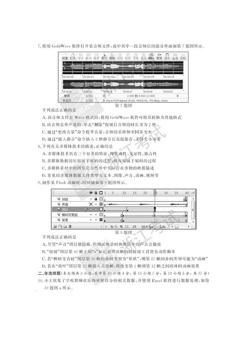 2018浙江省6月普通高中学业水平考试技术图片版含答案第2页