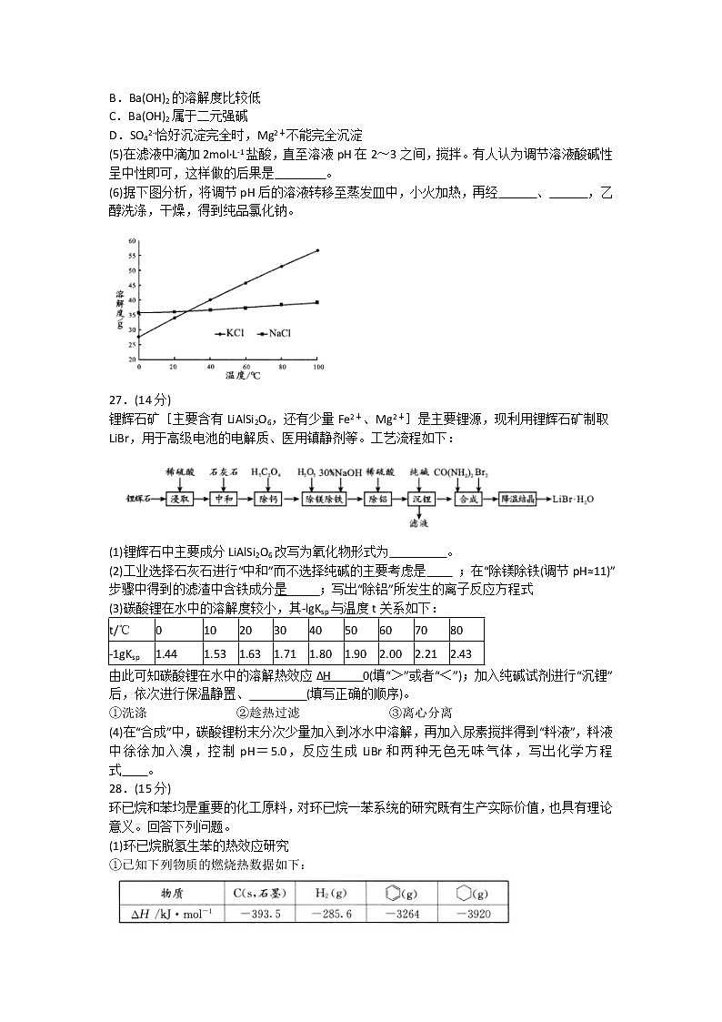 四川省成都市2022届高三下学期第三次诊断考试（成都三诊）理综化学含答案【KS5U高考】第3页
