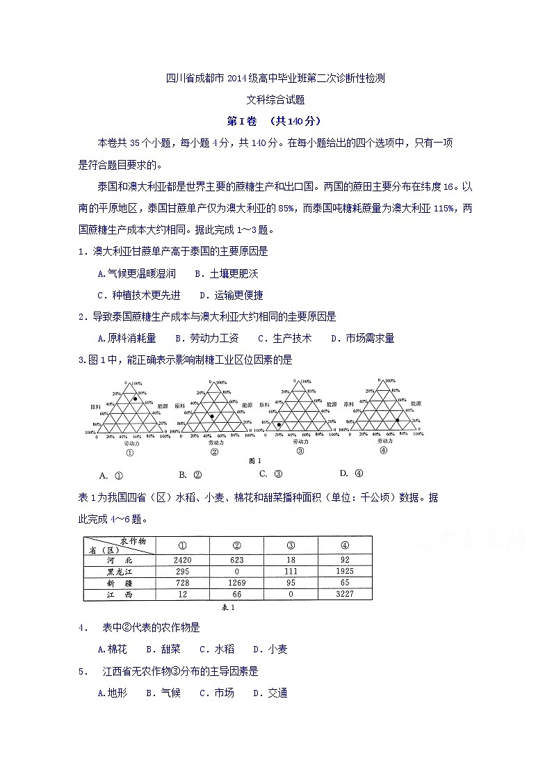 2017成都二诊 试卷01