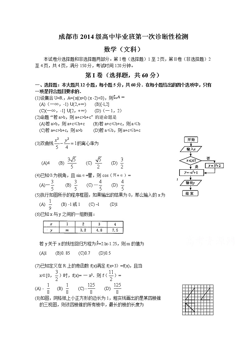 2017成都一诊 试卷01