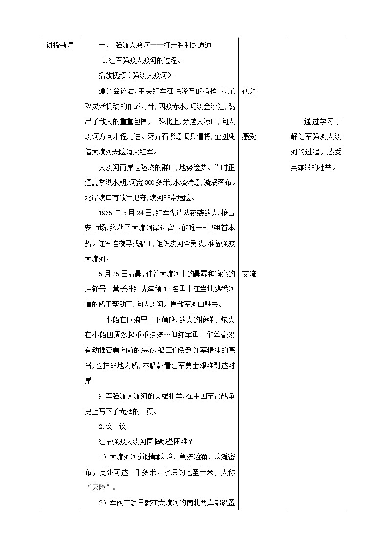 川教版4-6可爱的四川 12 置死地而后生—飞夺泸定桥 教案第2页