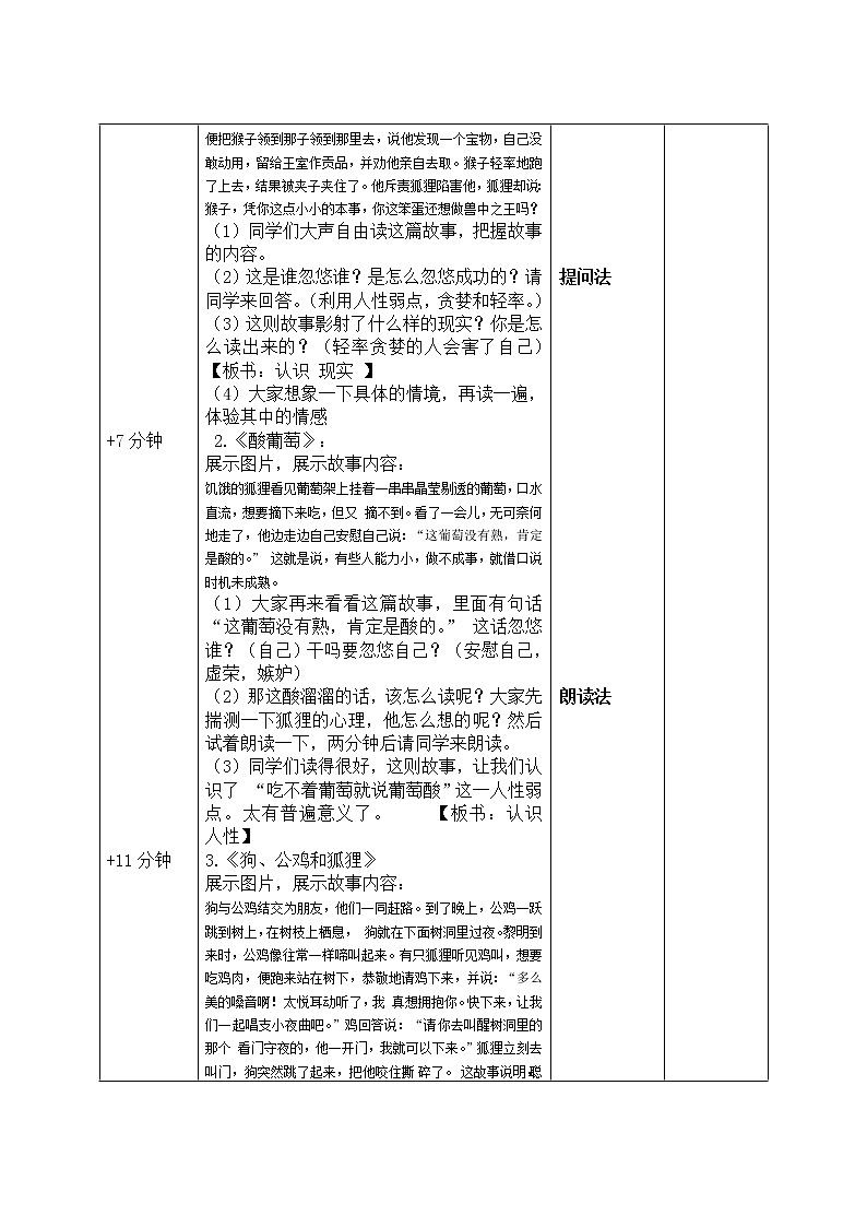 《寓言故事中的道理》小学主题班会教学设计第2页