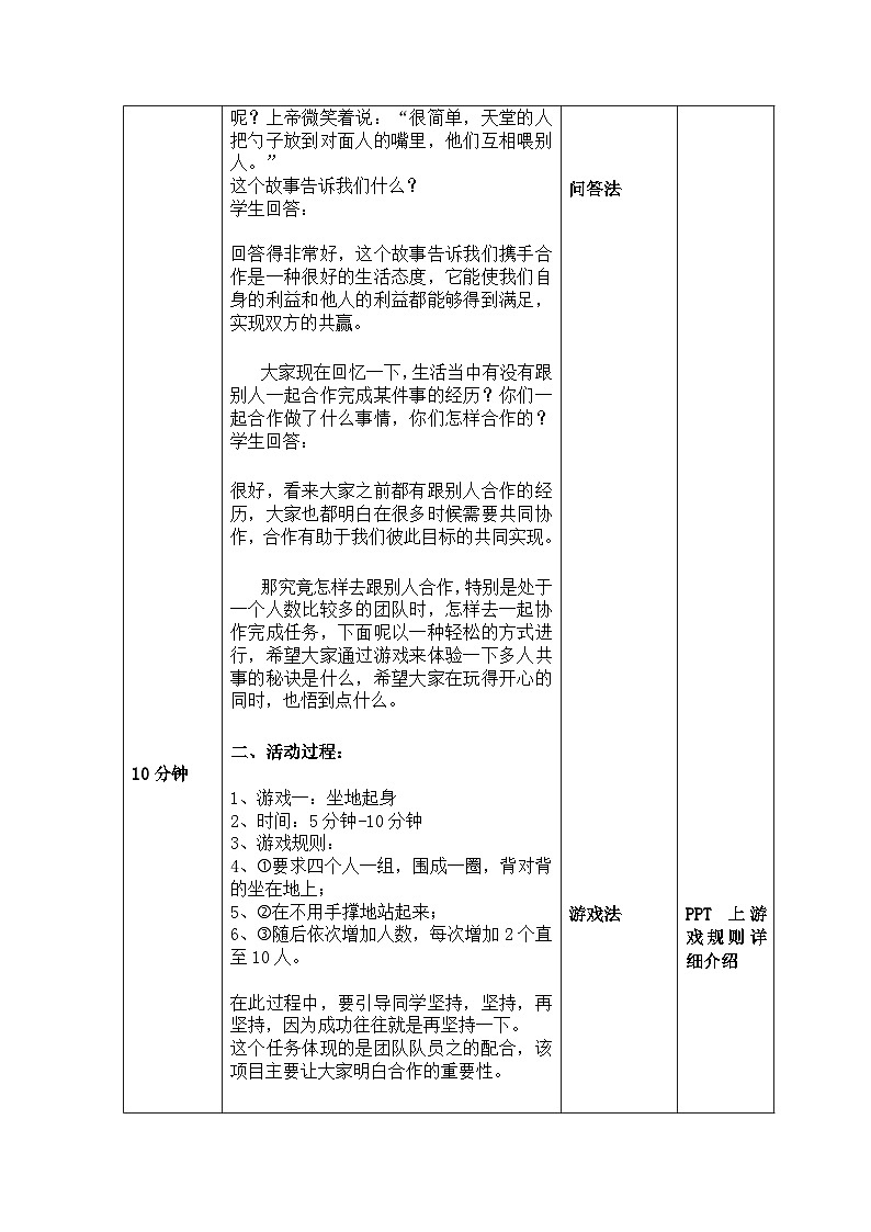 《团队合作》主题班会教学设计02