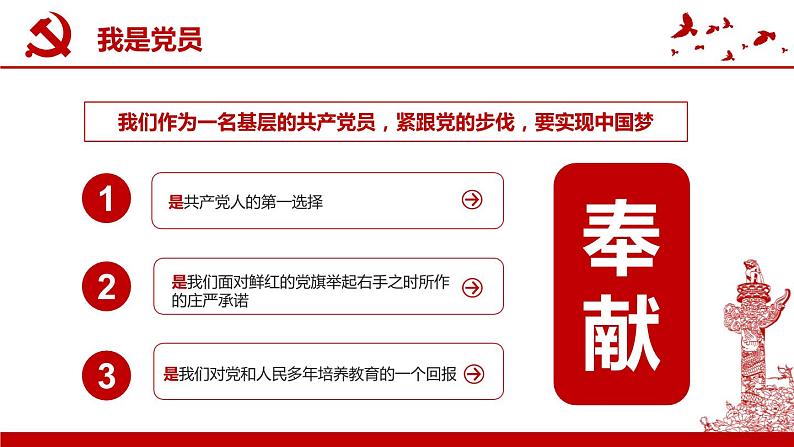 我是党员我奉献党课行业通用PPT模板06