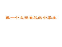 中小学文明礼仪主题班会课件《做一个文明有礼的中学生》