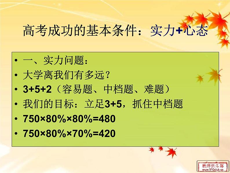 高中学习方法指导主题班会课件之高考冲刺08