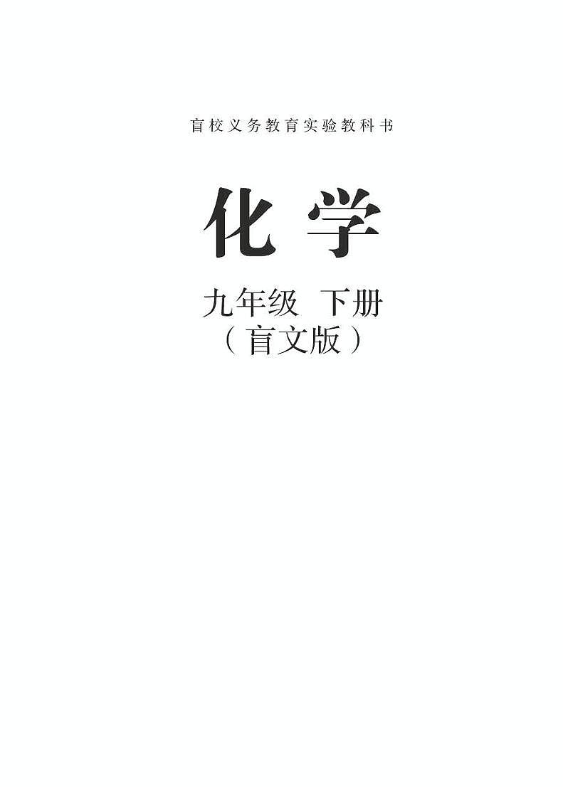 【特教·视障】化学 九年级下册电子课本（盲文版）01