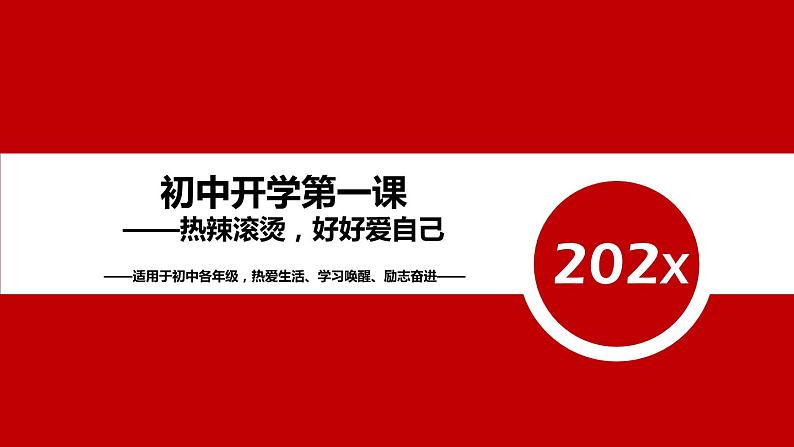 初中主题班会 初中开学第一课——热辣滚烫，好好爱自己  课件01