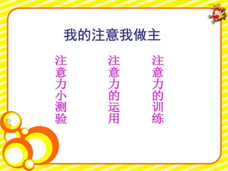 初中主题班会 我的注意我做主   课件01