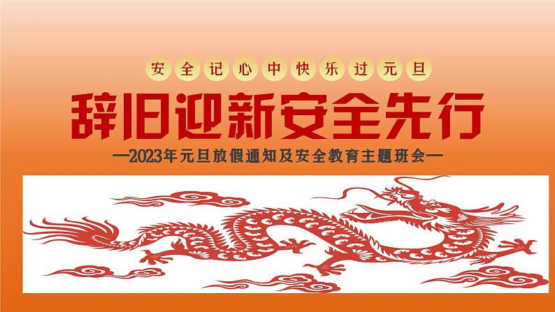 辞旧迎新 安全 先行——中职元旦假期安全教育主题班会-【中职专用】中职教育优质主题班会课件集锦01