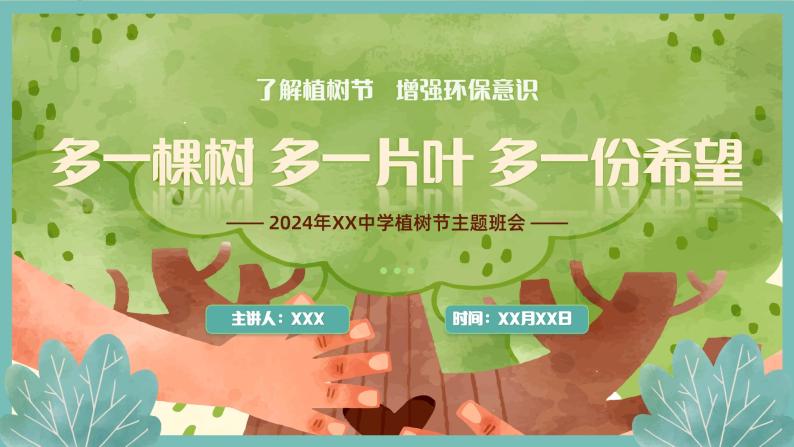 【3月植树节】了解植树节，增强环保意识-2024年植树节初中主题班会（课件）01