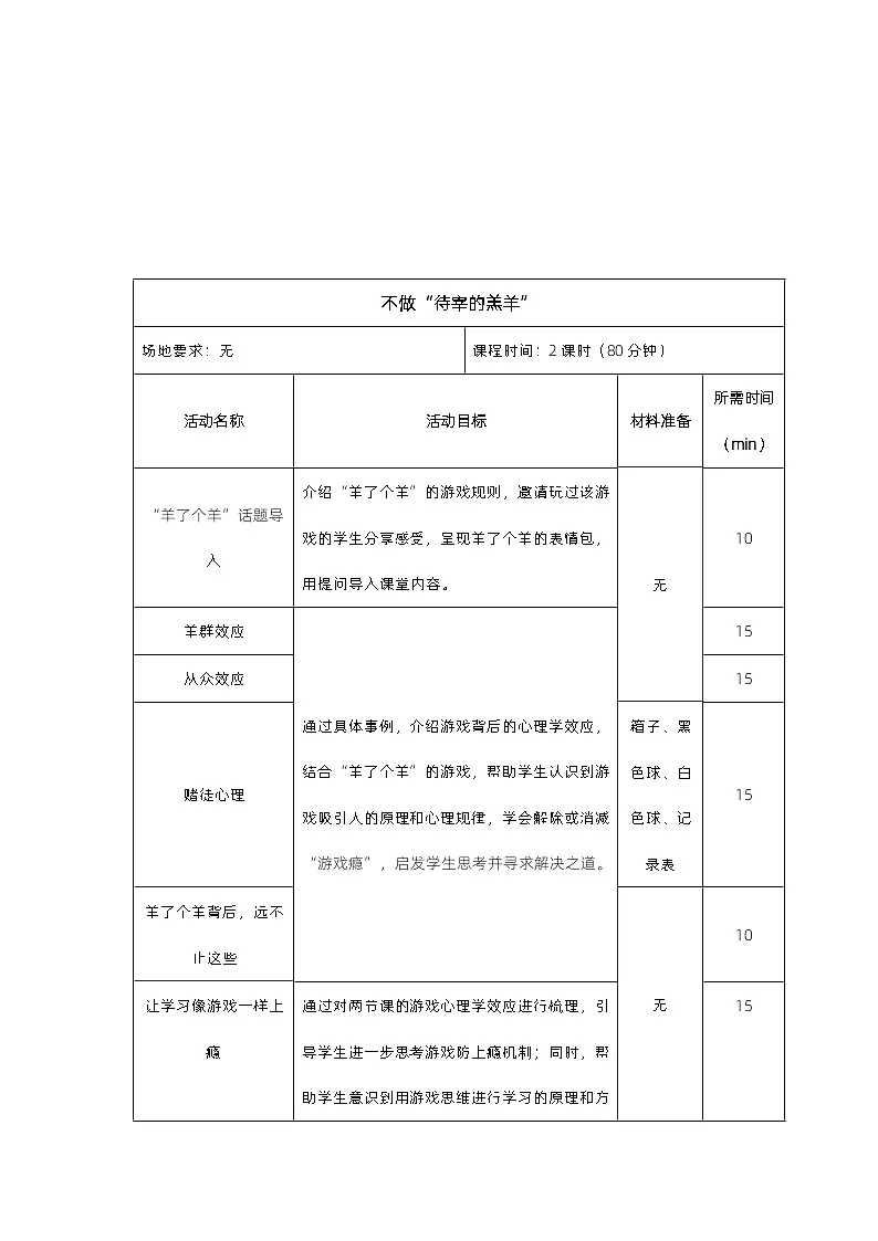 班会育人 心理健康——不做“待宰的羔羊”_教案第3页