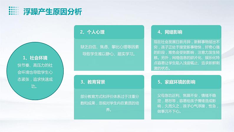 拒绝浮躁，静心学习——学生心理健康主题班会精品课件07