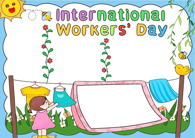 International Worker's Day5.1劳动节英文介绍-2024年5.1劳动节手抄报-（图文版+彩图版+黑白线稿-word可编辑可打印）01