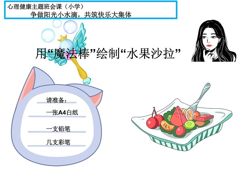 主题班会 心理健康 小学《绘制美味的水果沙拉》课件01