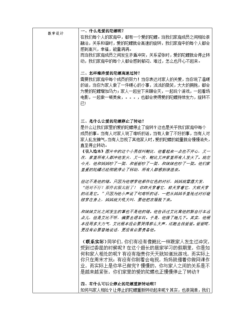 主题班会 心理健康 小学《玩转爱的陀螺》教案02