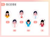 粉色渐变色手绘卡通不喜于色不怒于形情绪管理主题班会PPT模板