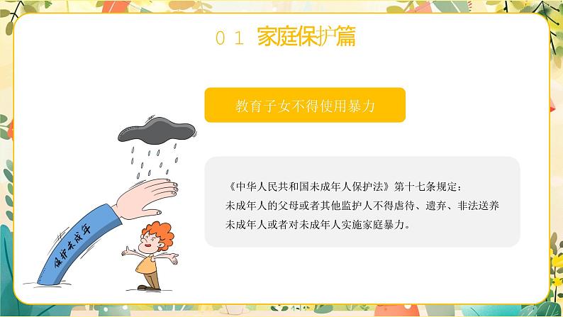 黄色卡通关爱儿童快乐成长PPT模板08