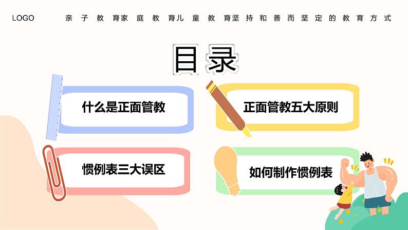 卡通校园正面管教学习亲自家庭教育PPT模板第2页