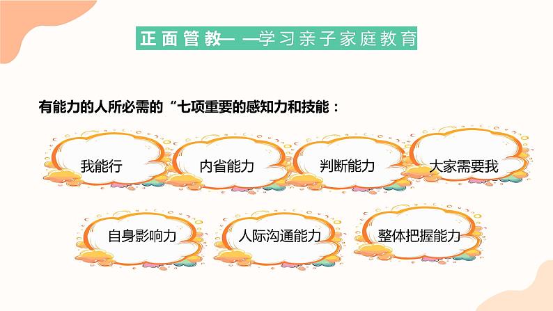 卡通校园正面管教学习亲自家庭教育PPT模板第5页