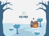 蓝灰简约卡通风冬至节气主题年度工作总结汇报课件PPT