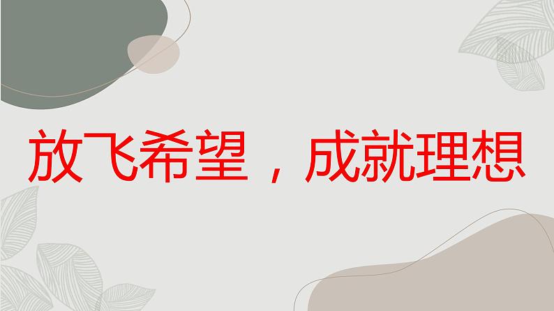 “放飞希望，成就理想” 展现学生们的美好理想高二主题班会通用课件01