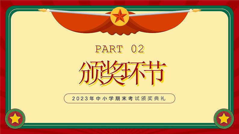 红色复古风中小学期期末考试颁奖典礼PPT第7页