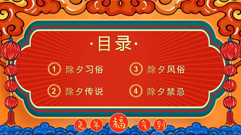 红色国潮中国风除夕习俗介绍PPT第2页