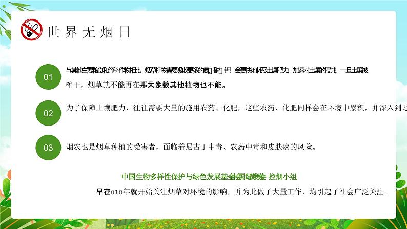 绿色卡通风世界无烟日幼儿园禁烟主题家长会PPT第6页