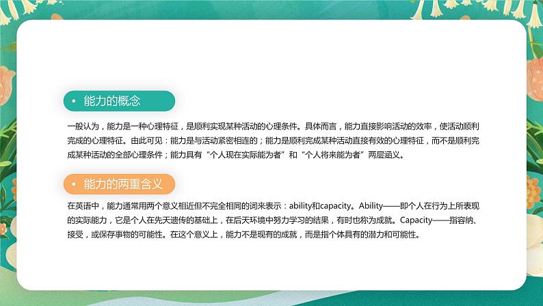 绿色手绘心理学课件·能力健康教育知识公益讲座PPT模板第4页