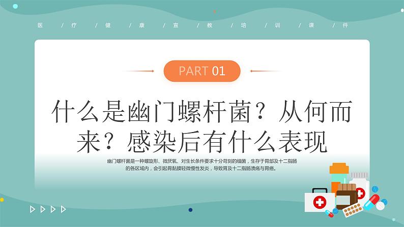 绿色简约扁平医疗幽门螺杆菌健康宣教PPT模板第3页