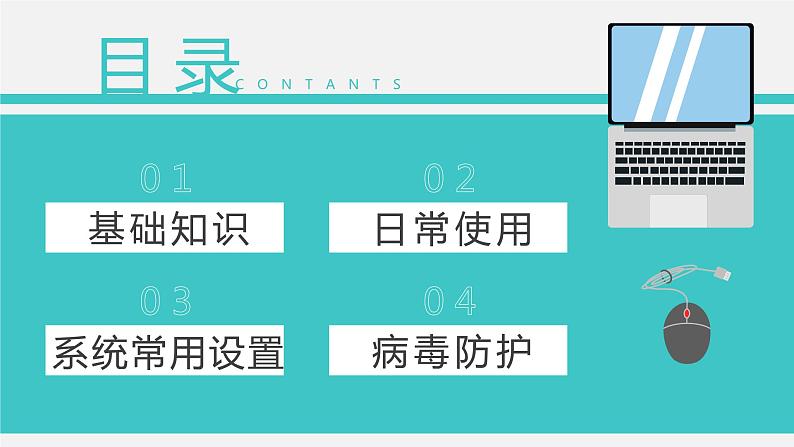 绿色简约风电脑基本操作知识PPT第2页