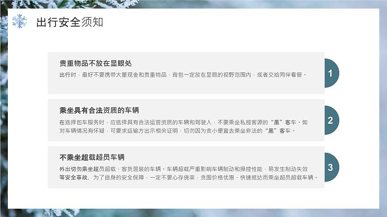 绿色简约大学生寒假安全须知PPT第6页