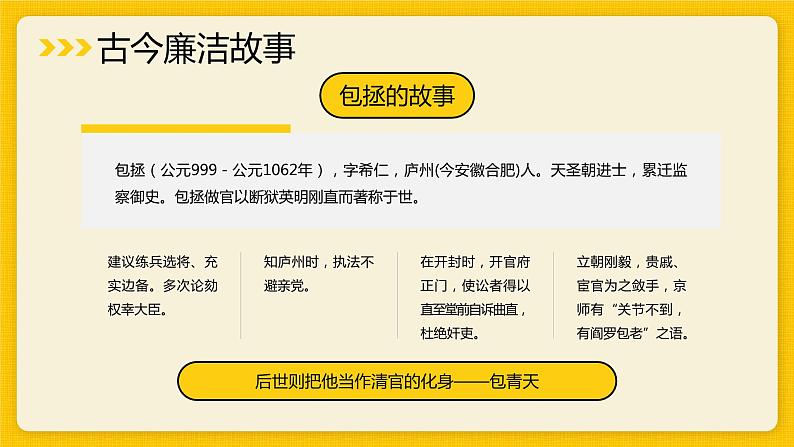 黄色简约卡通教育课件让廉洁之风吹满校园PPT模板08