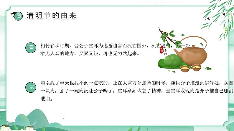 绿色中国风清明节节日介绍PPT第4页