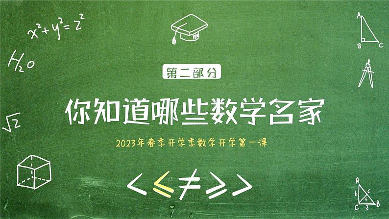 绿色黑板风春季数学开学第一课PPT06