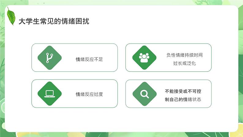 绿色小清新拥抱情绪主题班会PPT第7页