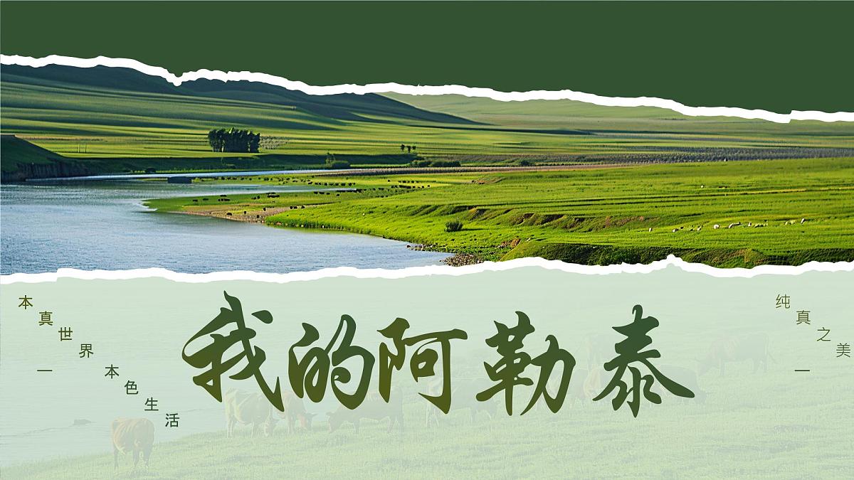 绿色唯美阿勒泰旅游介绍PPT第1页