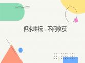 但求耕耘，不问收获主题班会通用课件