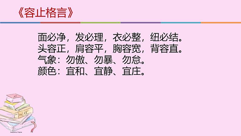 行为习惯主题班会：从“容止格言”谈中学生仪容仪表 课件04