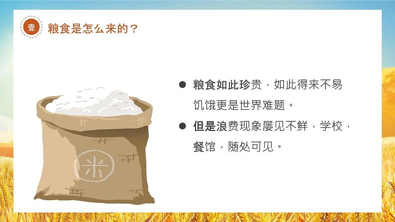 四川省金堂县金龙镇小学六一班主题班会：节约粮食从我做起 课件第7页