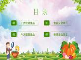 绿色卡通关注食品安全教育主题班会PPT