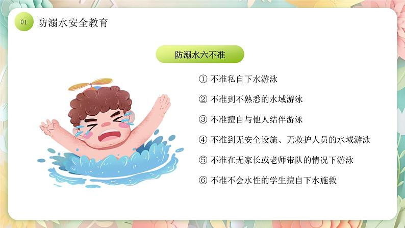 绿色卡通中小学开学季安全教育PPT模板第4页