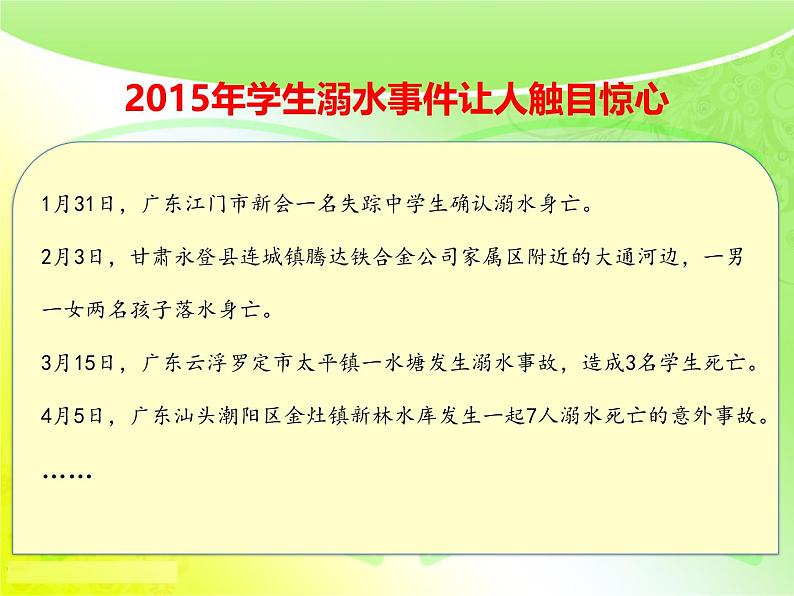 2024-2025学年江苏省南通市新桥中学主题班会-防溺水教育【课件】第3页